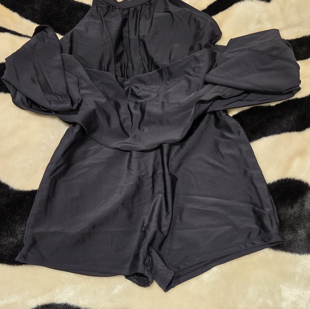 Womens Runched One Piece Swimdress - Picture 4 of 5